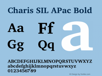 Charis SIL APac Bold Version 5.000 Font Sample