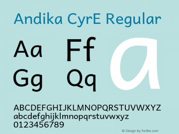 Andika CyrE Regular Version 5.000 Font Sample