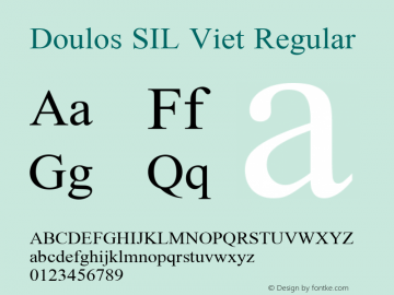 Doulos SIL Viet Regular Version 5.000 Font Sample