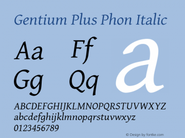 Gentium Plus Phon Italic Version 5.000图片样张