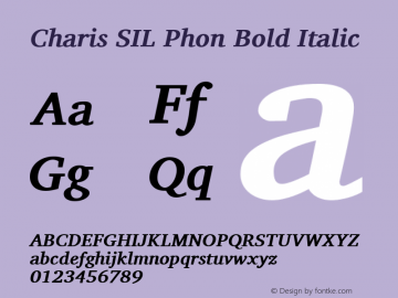 Charis SIL Phon Bold Italic Version 5.000图片样张