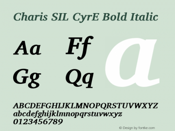 Charis SIL CyrE Bold Italic Version 5.000图片样张