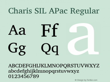 Charis SIL APac Regular Version 5.000 Font Sample