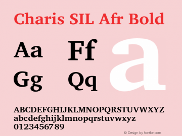 Charis SIL Afr Bold Version 5.000 Font Sample