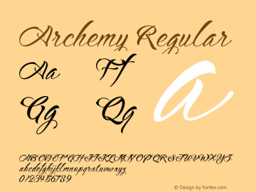 Archemy Regular Version 1.000;PS 001.001;hotconv 1.0.56图片样张