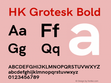 HK Grotesk Bold Version 1.045 Font Sample