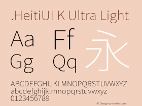 .HeitiUI K Ultra Light 9.0d9e3图片样张