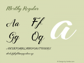 Merthy Regular Version 1.000;PS 001.001;hotconv 1.0.56 Font Sample