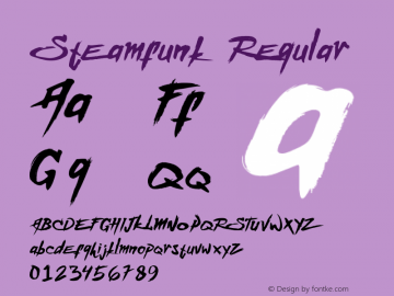 Steamfunk Regular Version 1.000 Font Sample