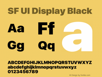 SF UI Display Black 12.0d6e2 Font Sample