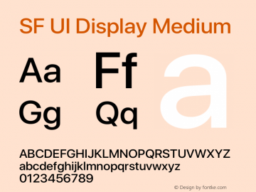 SF UI Display Medium 12.0d6e2 Font Sample