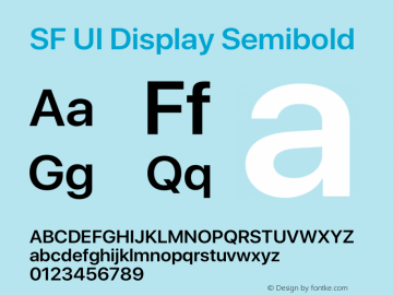 SF UI Display Semibold 12.0d6e2 Font Sample