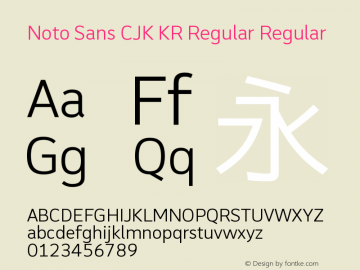 Noto Sans CJK KR Regular Regular Version 1.005;PS 1.005;hotconv 1.0.96;makeotf.lib2.5.65012图片样张