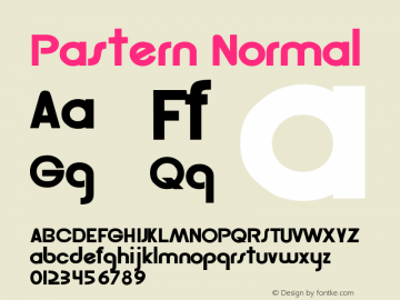 Pastern Normal 1.0 Tue Oct 11 18:26:58 1994 Font Sample