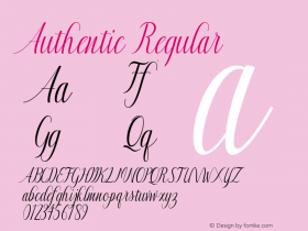 Authentic Regular Version 1.000; ttfautohint (v1.5) Font Sample