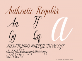 Authentic Regular Version 1.000; ttfautohint (v1.5) Font Sample