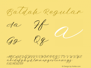 Botdoh Regular Version 1.000 Font Sample