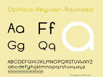 Opificio Regular-Rounded Version 2.000 Font Sample