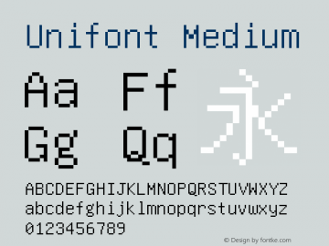 Unifont Medium Version 9.0.06 Font Sample