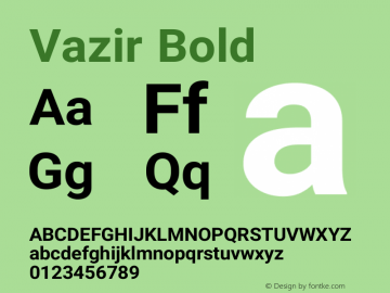 Vazir Bold Version 6.3.4 Font Sample