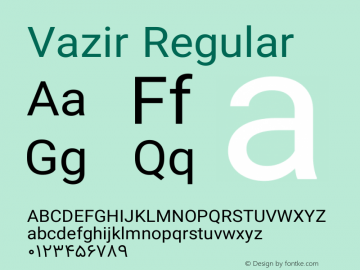 Vazir Regular Version 6.3.4 Font Sample