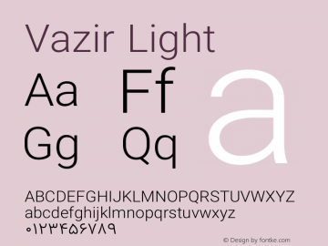Vazir Light Version 6.3.4 Font Sample