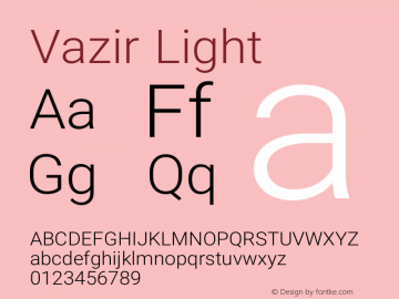 Vazir Light Version 6.3.4 Font Sample