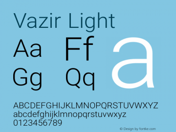 Vazir Light Version 6.3.4 Font Sample