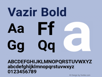 Vazir Bold Version 6.3.4 Font Sample