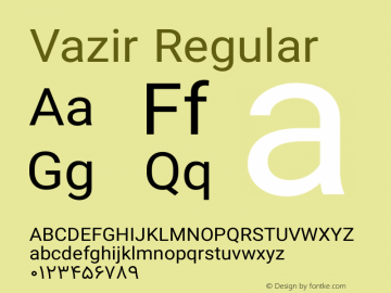 Vazir Regular Version 6.3.4 Font Sample