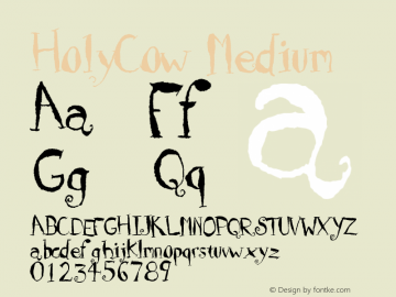 HolyCow Medium Version 001.000 Font Sample