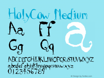 HolyCow Medium Version 001.000 Font Sample