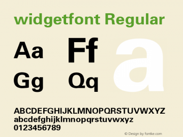 widgetfont Regular Version 1.00 December 24, 2016, initial release图片样张
