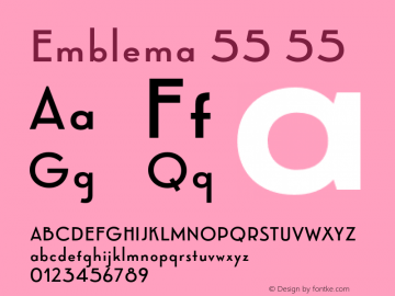 Emblema 55 55 Version 1.000 2014 initial release Font Sample