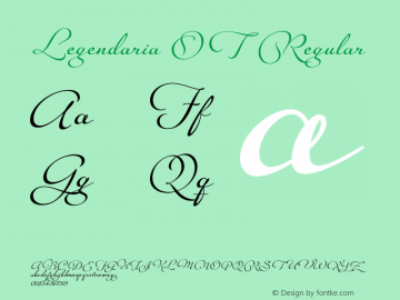 Legendaria OT Regular Version 1.000 2011 initial release Font Sample