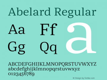 Abelard Regular Version 1.200 Font Sample