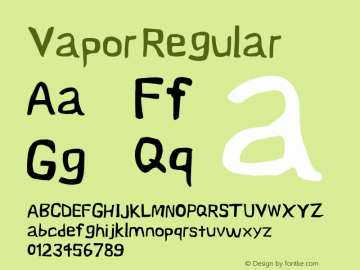 Vapor Regular Version 0.179 Font Sample