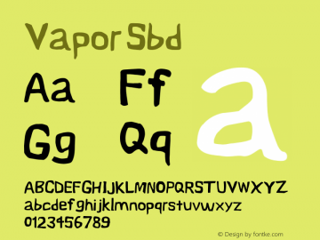 Vapor Sbd Version 0.179 Font Sample