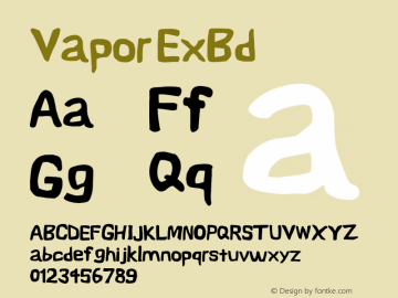 Vapor ExBd Version 0.179 Font Sample