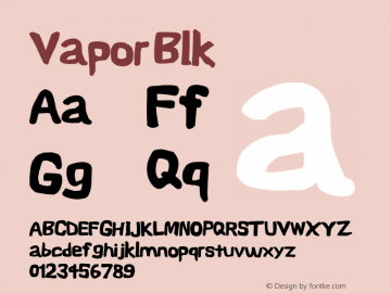 Vapor Blk Version 0.179 Font Sample