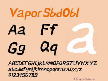 Vapor SbdObl Version 0.179 Font Sample
