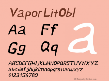Vapor LitObl Version 0.179 Font Sample