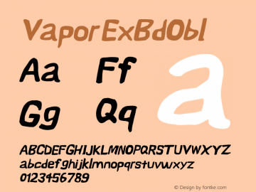 Vapor ExBdObl Version 0.179 Font Sample