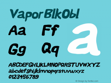 Vapor BlkObl Version 0.179 Font Sample