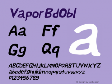 Vapor BdObl Version 0.179 Font Sample