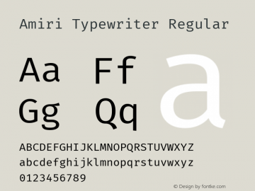 Amiri Typewriter Regular Version 1.1 ; ttfautohint (v1.5.10-5e6f) Font Sample