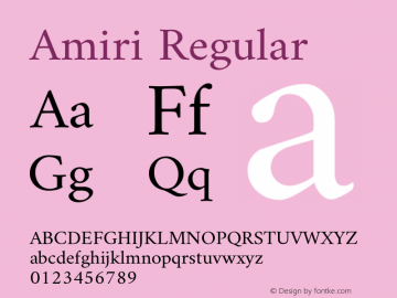 Amiri Regular Version 000.109 Font Sample