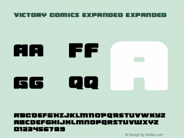 Victory Comics Expanded Expanded Version 1.0; 2017 Font Sample