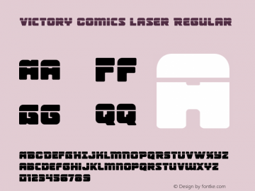 Victory Comics Laser Regular Version 1.0; 2017 Font Sample