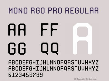 Mono RGO Pro Regular Version 1.000 Font Sample